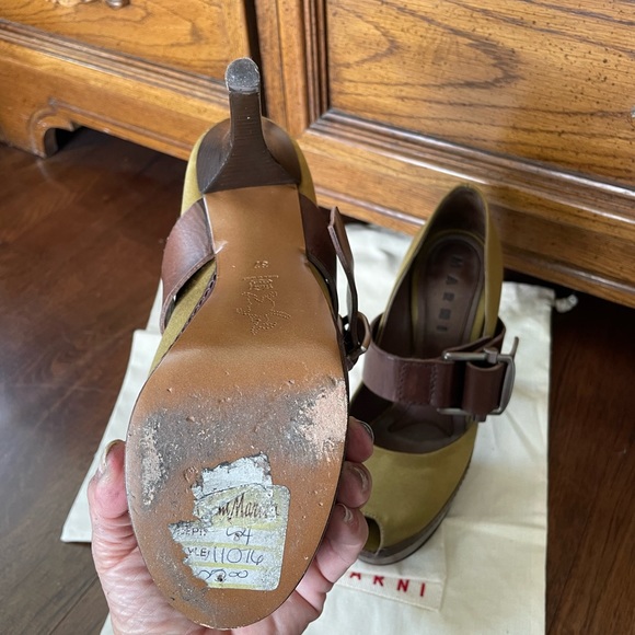 Marni Satin Platform Pumps Peep Toe Heels, 7 - Picture 10 of 12